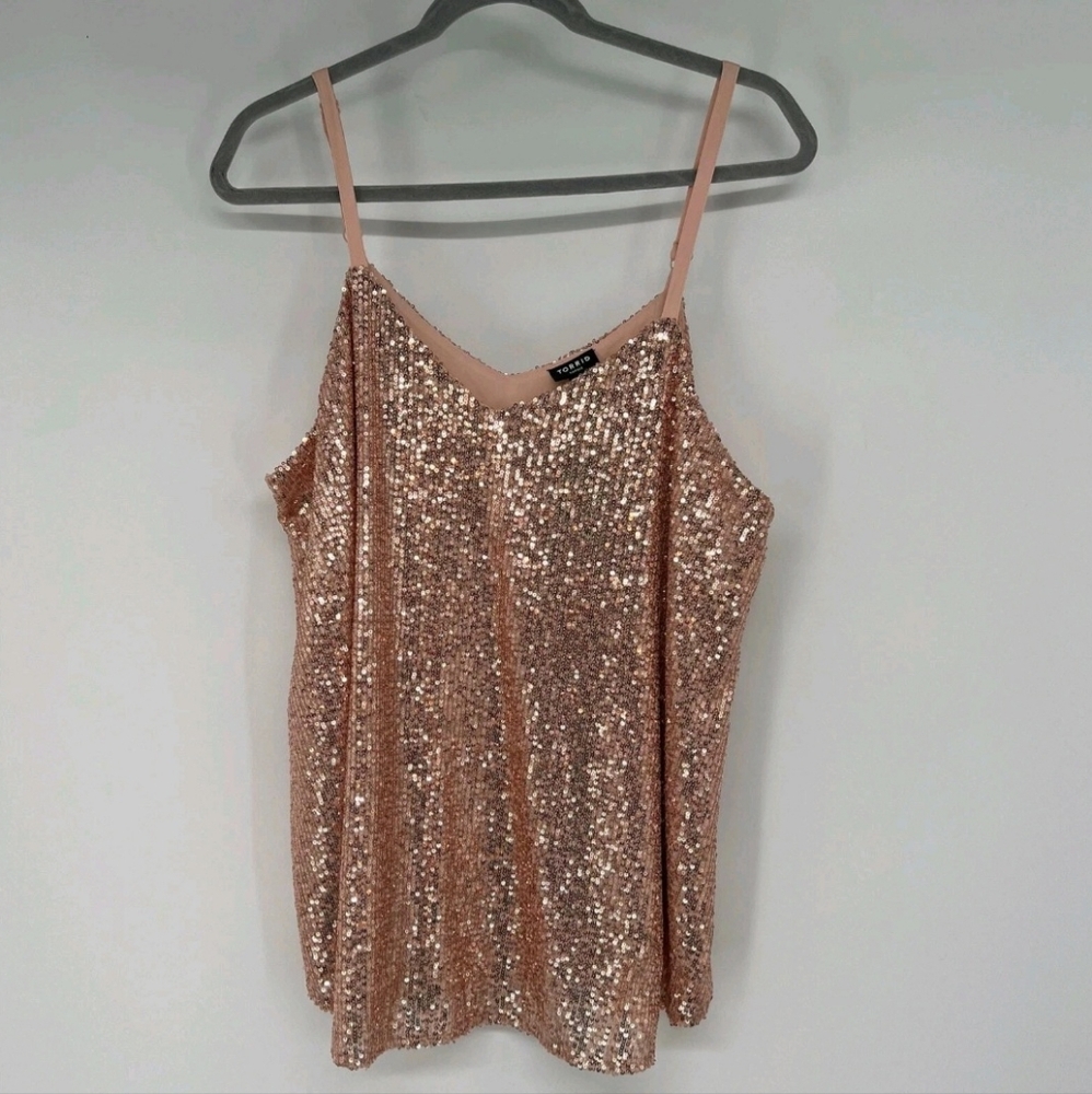 Torrid Sequin Rose Gold Cami Top